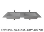 Plan double vasque bassin Design 60 cm, sur mesure, L. 150 à 200 cm x P. 40 à 60 cm, résine minérale ACRYSTONE® SOLID-SURFACE Finition lisse, Livraison Offerte et Rapide.